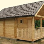 Bathhouse made of laminated veneer lumber