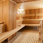 Wooden paneling for sauna