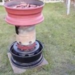 Sauna stove made from wheel rims