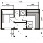 Option 1 of the 3 by 6 bath layout